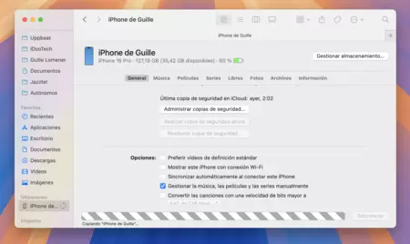 Eliminar copia seguridad