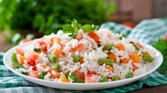 Arroz perfectamente cocido.