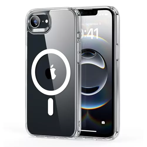 ESR Funda para iPhone 16e, Compatible MagSafe, Protección Grado Militar a Prueba Golpes, Funda Magnética para iPhone 16e, Funda Híbrida Classic (HaloLock), Transparente