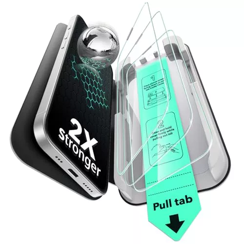 ESR Protector Pantalla para iPhone 16e 2025/14/13/13 Pro, Cristal Templado 9H+, Sin Burbujas Ni Polvo, Protección Grado Militar, No Astilla, Duradero, Herramienta Instalación Fácil Mejorada