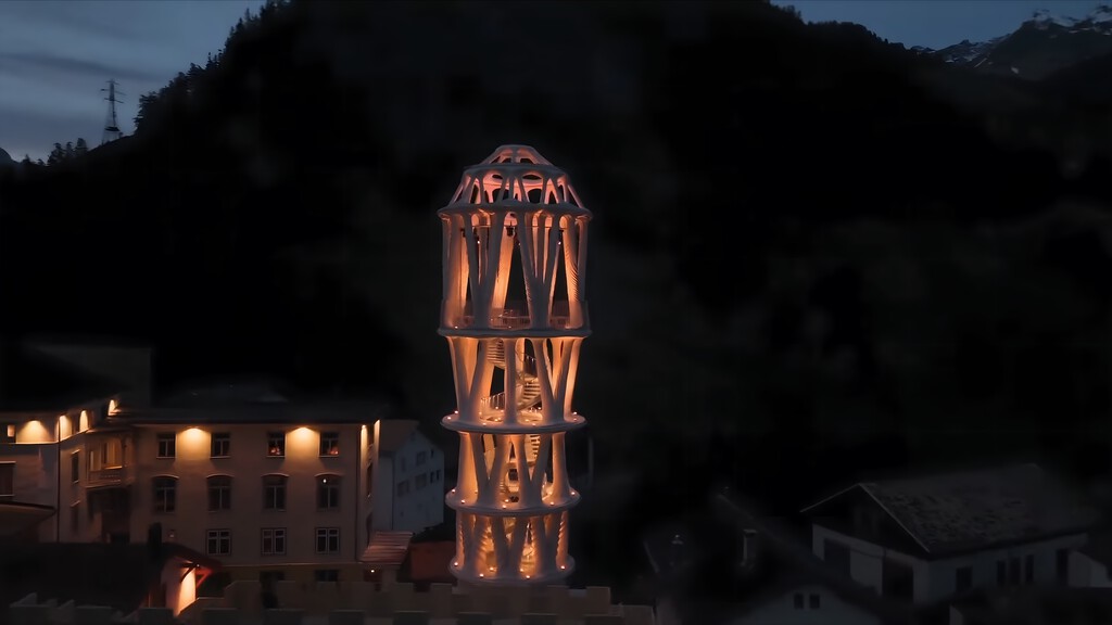 Suiza acaba de inaugurar la torre de hormigón impresa en 3D más alta del mundo: no está hecha para quedarse donde está 