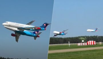 No son cazas, son aviones del Gobierno de Eslovaquia. El día que un Airbus A319 y un Fokker 100 se robaron el show