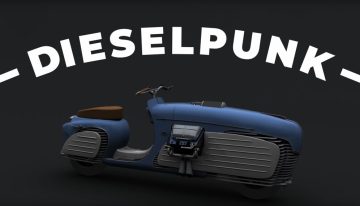 Esta moto parece una Vespa, el motor ruge como un tractor y el cambio es de una moto de nieve. Es rusa, claro