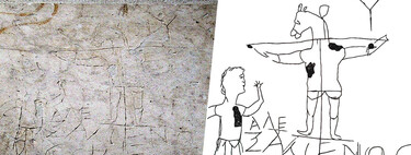 Nuestro primer dibujo de Jesucristo en la cruz fue con una cabeza de burro. Los historiadores todavía no saben por qué