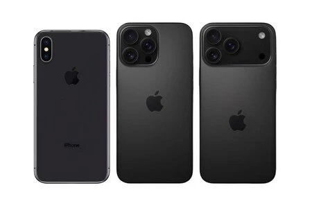 Evolución del logo de Apple, incluyendo la supuesta recolocación del iPhone 17 Pro