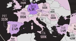 Los principales países fabricantes de coches, expuestos en un demoledor mapa que muestra el dominio asiático