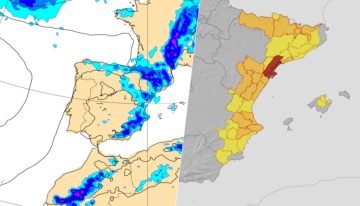 AEMET emite varios avisos rojos por riesgo extremo: una vaguada atlántica se asoma a la costa mediterránea