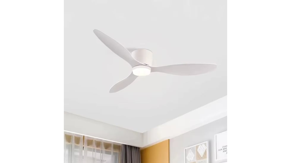 Vista del ventilador de techo con descuento en AliExpress.