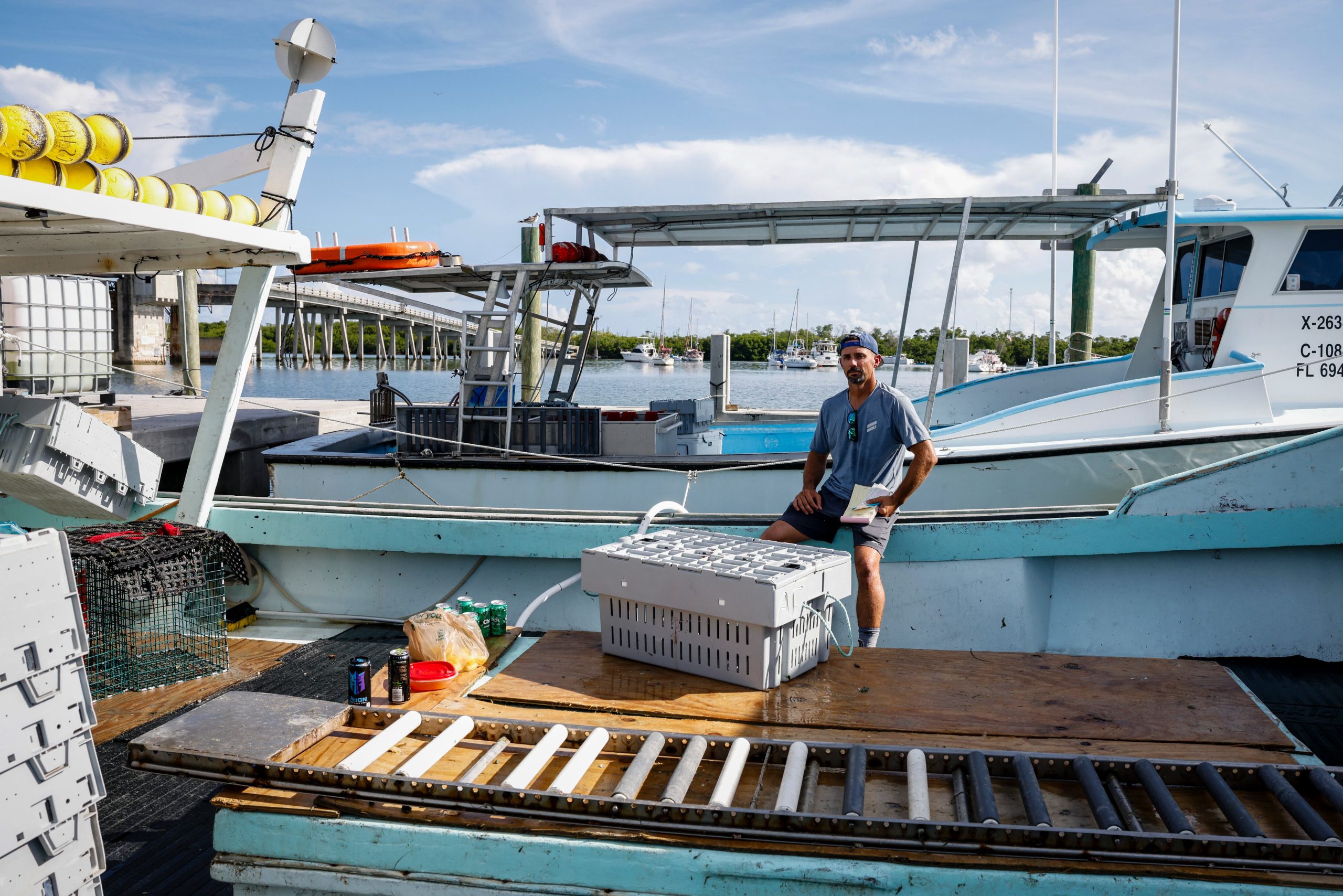 Ryan Irwin, pescador y capitan de un barco en Marathon, en los Cayos de Florida, el 29 de agosto.
