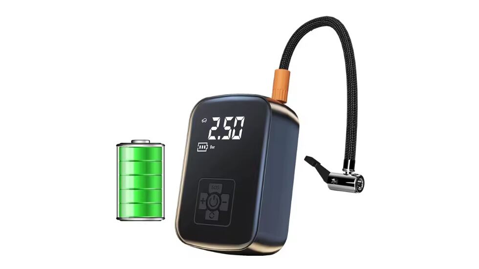 Vista de la bomba de aire portátil con descuento en AliExpress.