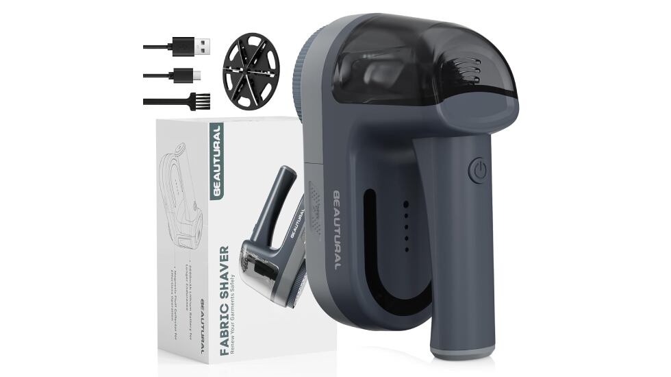 Quitapelusas eléctrico de carga rápida y múltiples accesorios incluidos.