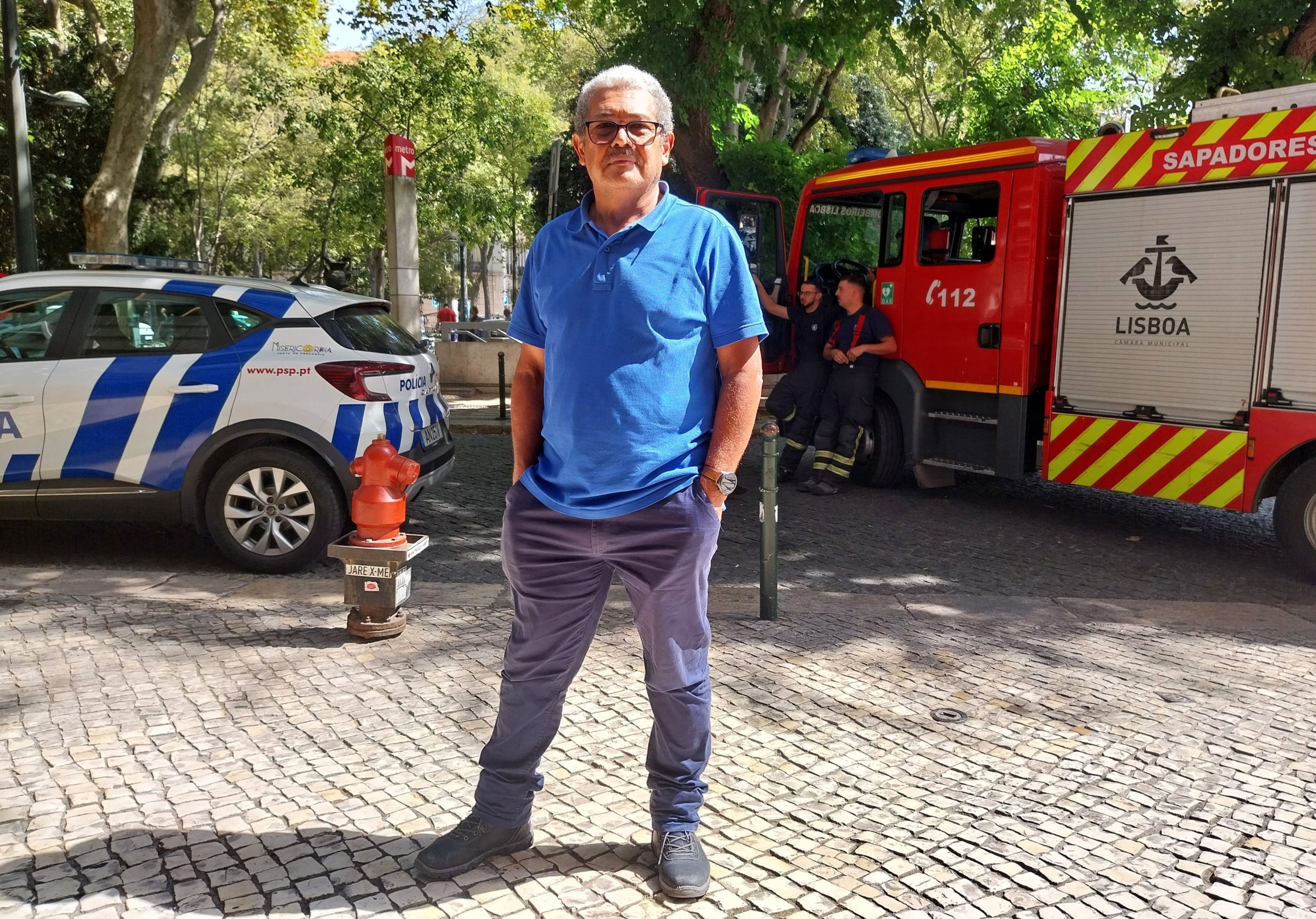 Ary Gouveia, testigo del accidente, este jueves en Lisboa.
