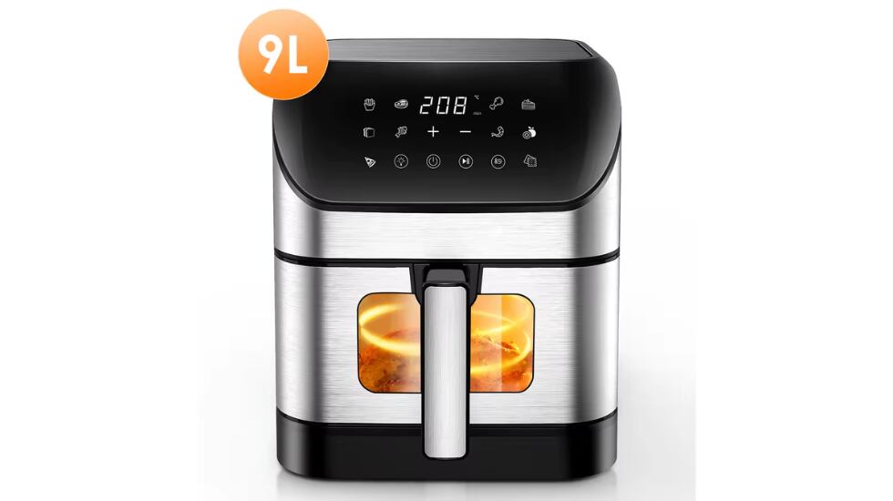 Vista de la freidora de aire con descuento en AliExpress.