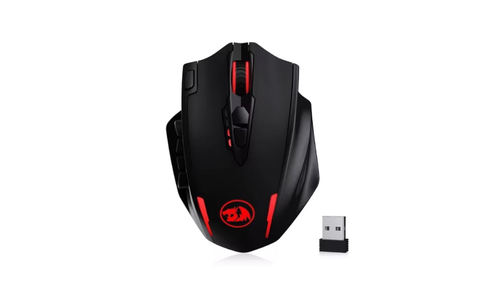 Vista del ratón de gaming con descuento en AliExpress.