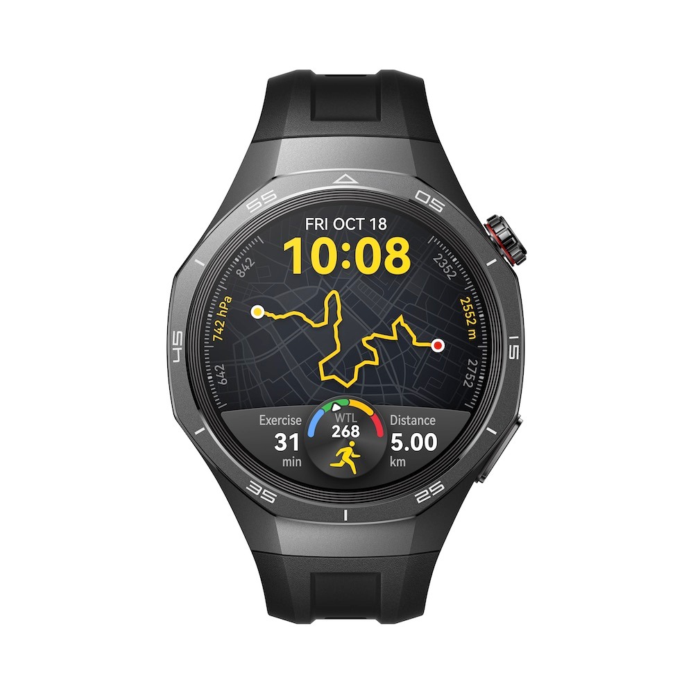 HUAWEI WATCH GT 5 Pro 46mm Tarnish Titanium con correa negra de fluoroelastómero