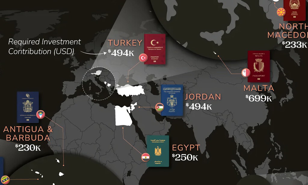 Si tienes dinero suficiente puedes comprar un "pasaporte dorado": este mapa expone los más jugosos