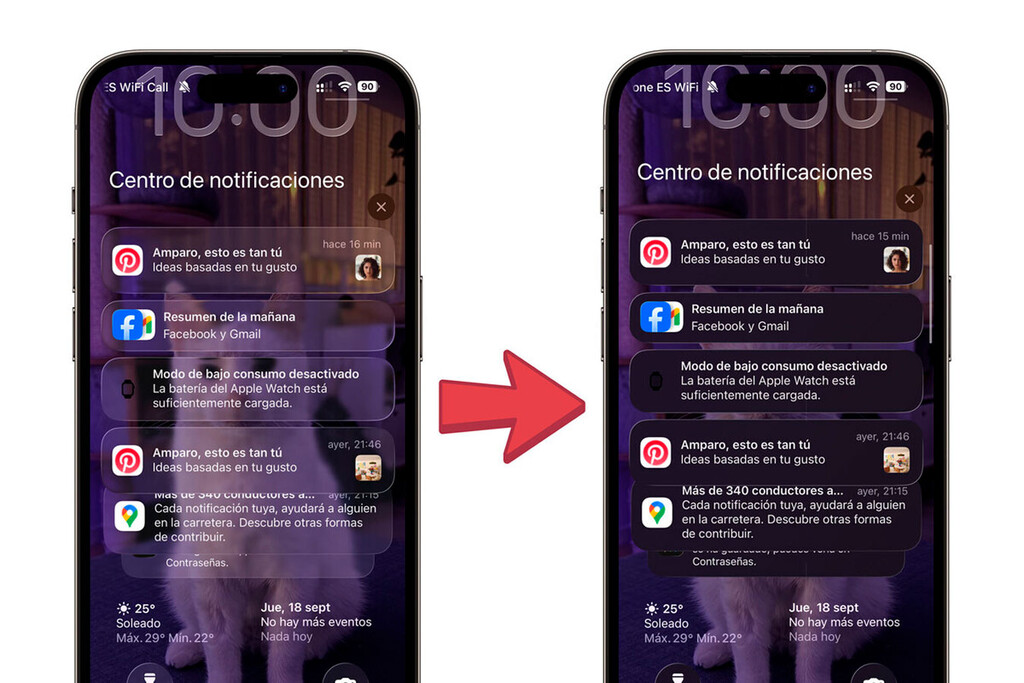 Apple admite entre dientes que las transparencias de Liquid Glass no dejan ver las notificaciones: iOS 26.1 lo solucionará