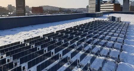 Vertical Solar Panels With Snow 2