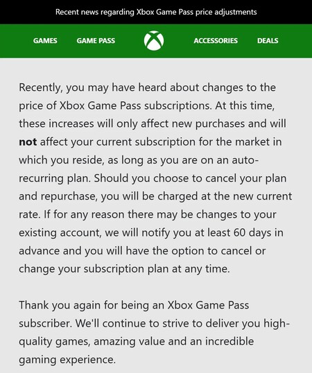 Correo Microsoft Xbox 1