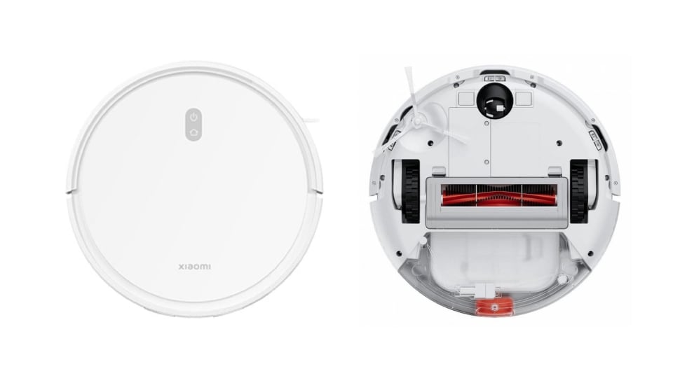Vista frontal y trasera del robot aspirador E12 de Xiaomi con función de fregado.