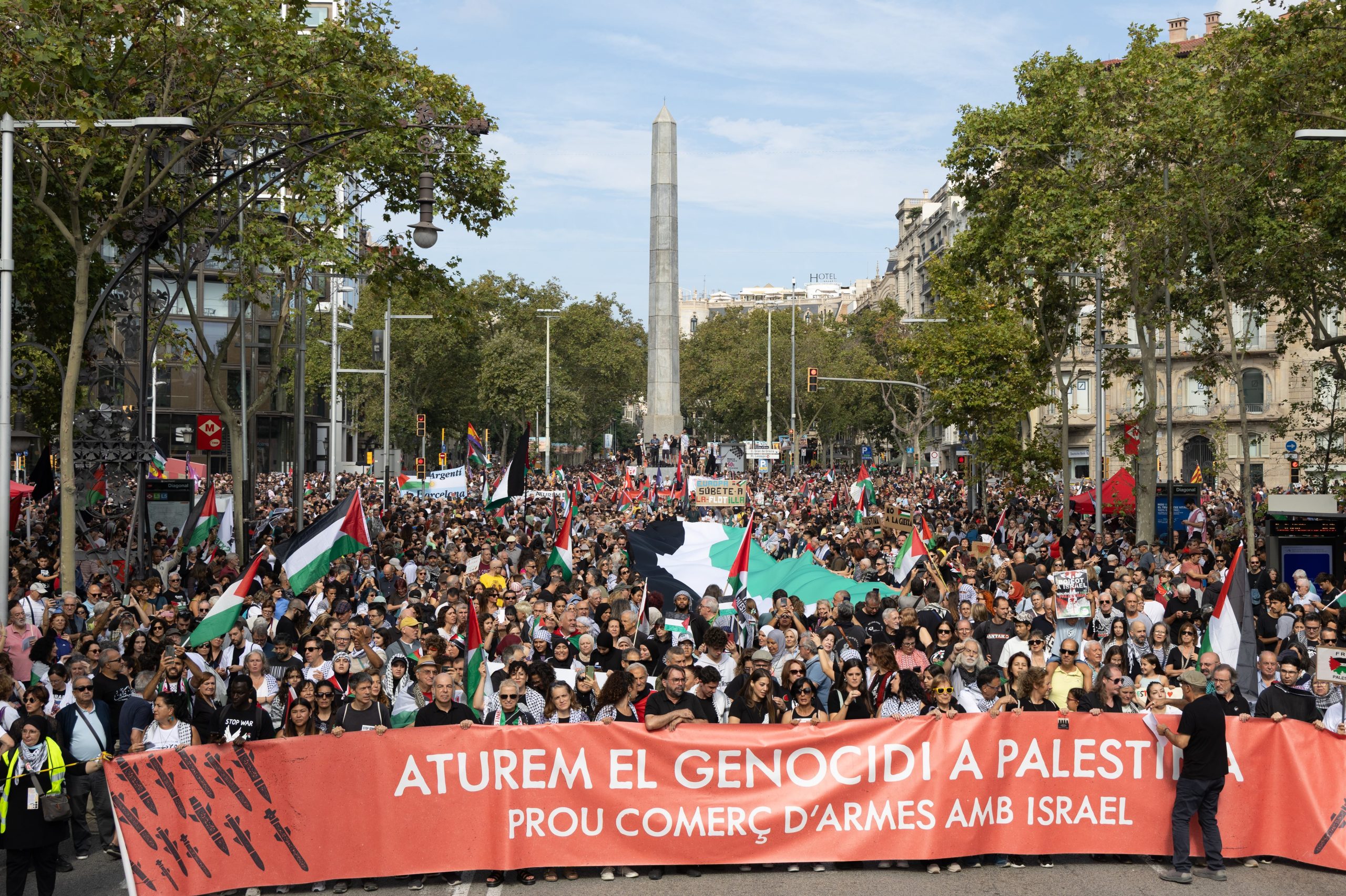 Manifestación a favor de Palestina en Barcelona.