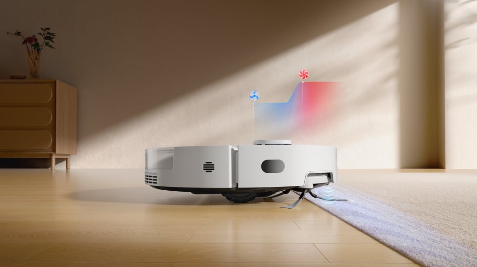 Este robot aspirador Dreame aumenta su potencia al detectar alfombras y moquetas.