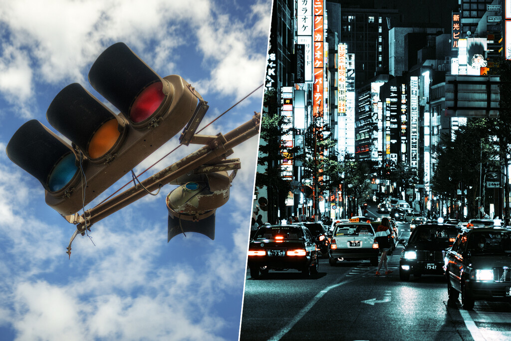 Japón es el único país del mundo donde la luz verde de los semáforos es azul. Y el motivo se llama "aoshingō" 