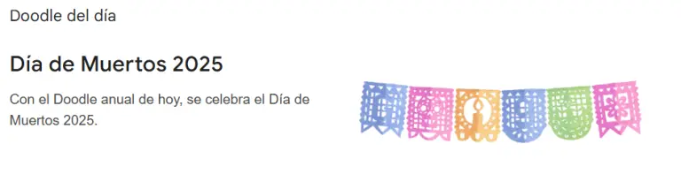 Día de Muertos 2025: Google lo celebra con un Doodle de papel picado