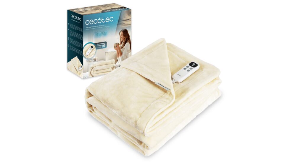 Vista de la manta eléctrica con descuento en Cecotec.