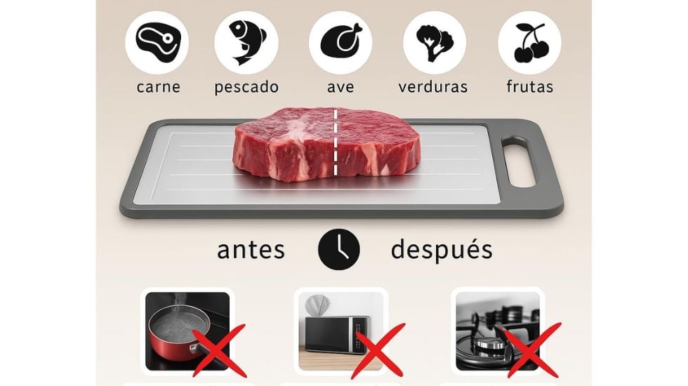 Descongela la carne o el pescado sin riesgo de derrames.