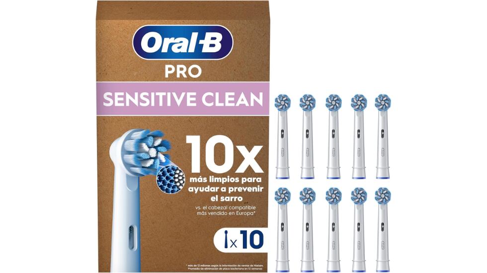 Vista del paquete de cabezales para cepillo Oral-B con descuento en Amazon.