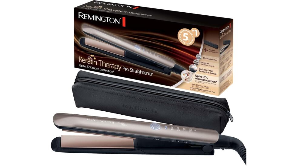 Vista de la plancha para el pelo con descuento en Amazon.