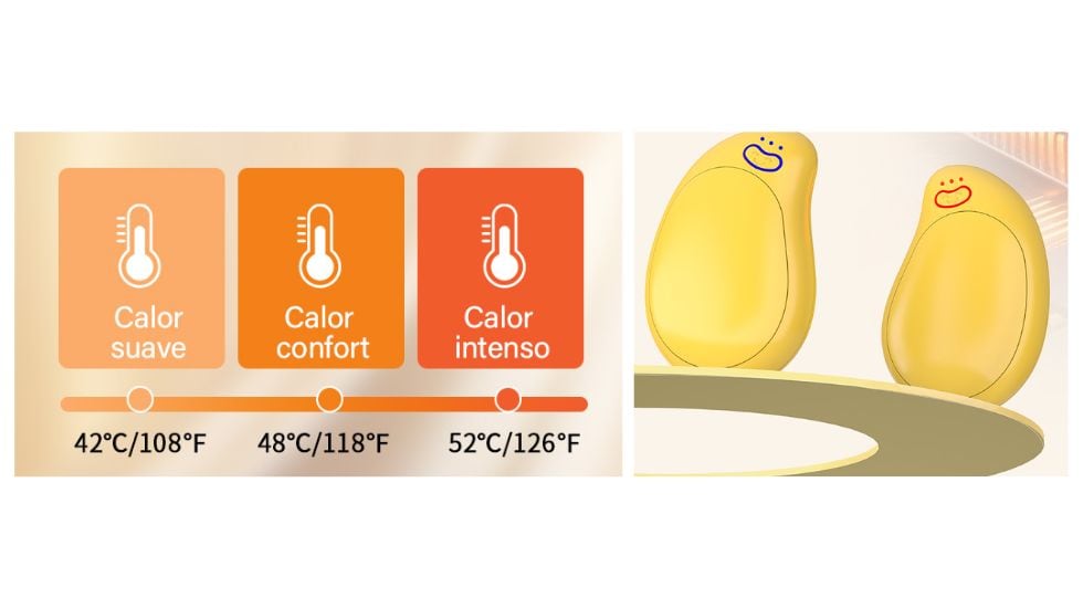Puedes ajustar el calor en tres niveles distintos.