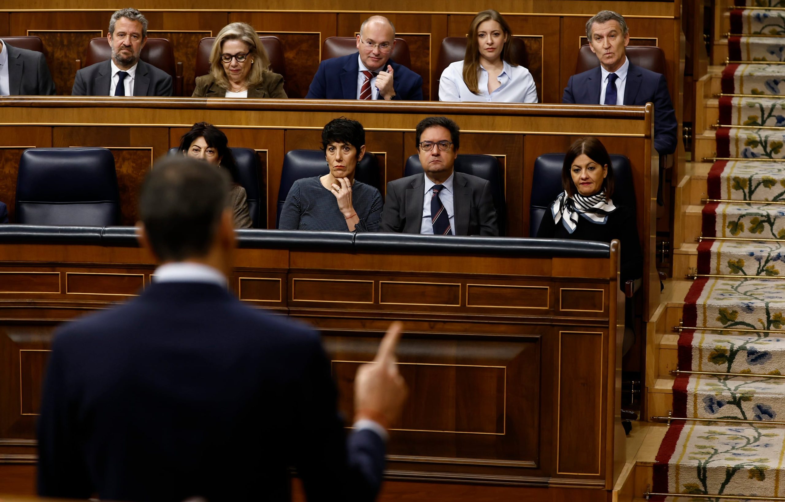 El presidente del Gobierno, Pedro Sánchez, interviene en la sesión de control al Gobierno en el Congreso este miércoles. 