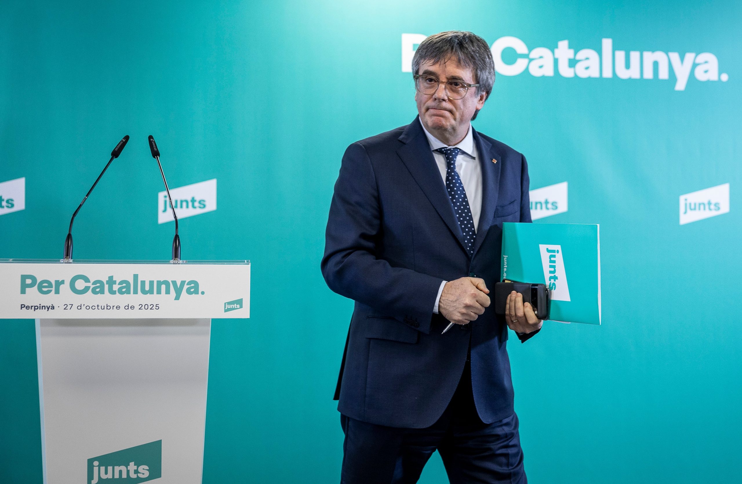 Carles Puigdemont, presidente de Junts, el 27 de octubre en Perpiñán, Francia. 