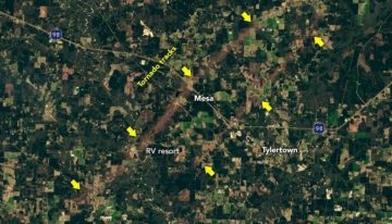 La Tierra tiene cicatrices: la NASA capta desde el espacio el insólito rastro de los tornados «gemelos» en Misisipi