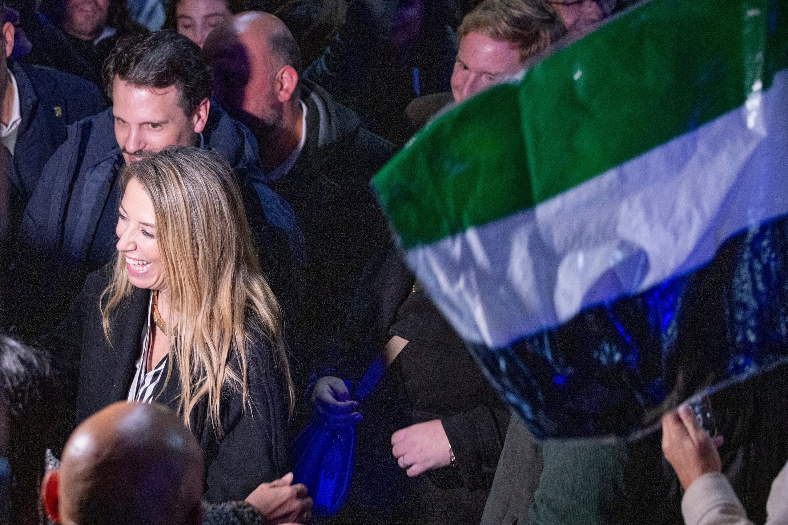 María Guardiola durante el acto de cierre de campaña en Badajoz.