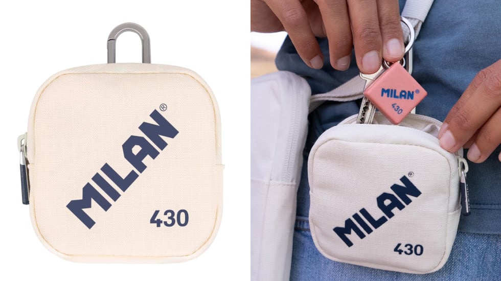 Monedero con diseño de goma de borrar.