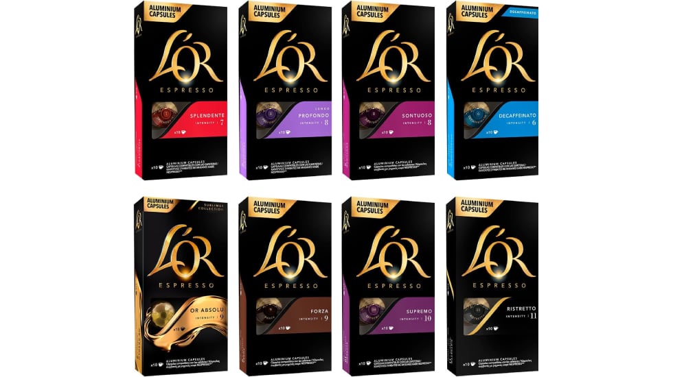 Surtido de cápsulas de café en ocho sabores (80 unidades).