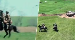 Ucrania se ha convertido en una carnicería de animales: los soldados rusos aparecen con caballos y los drones los estallan