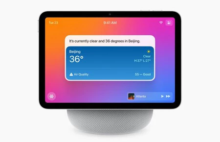 Concepto de HomePod con pantalla de