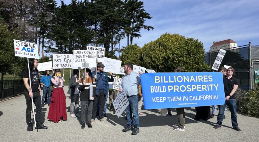 Alguien está tan preocupado por el éxodo de millonarios de California a Miami, que hasta ha organizado una manifestación