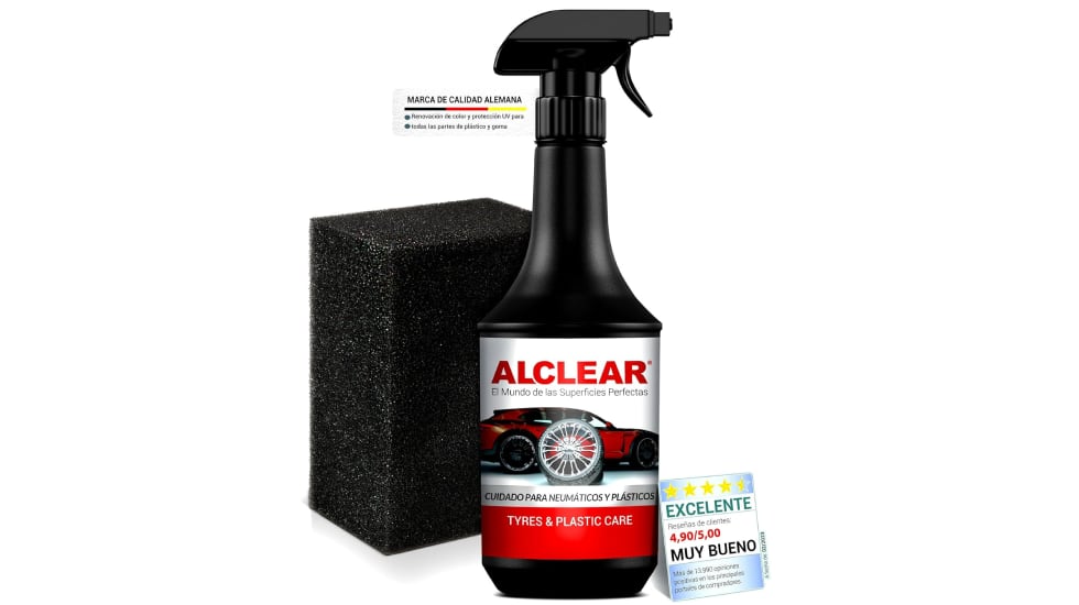 Espray abrillantador de color mate para neumáticos y plásticos del coche.