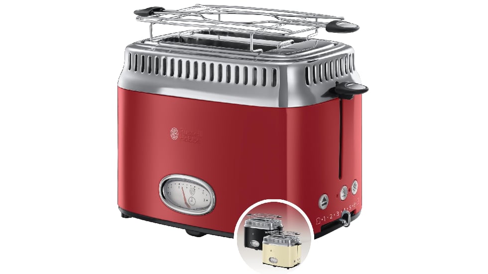 Tostadora con tamaño compacto, de la marca Russell Hobbs.