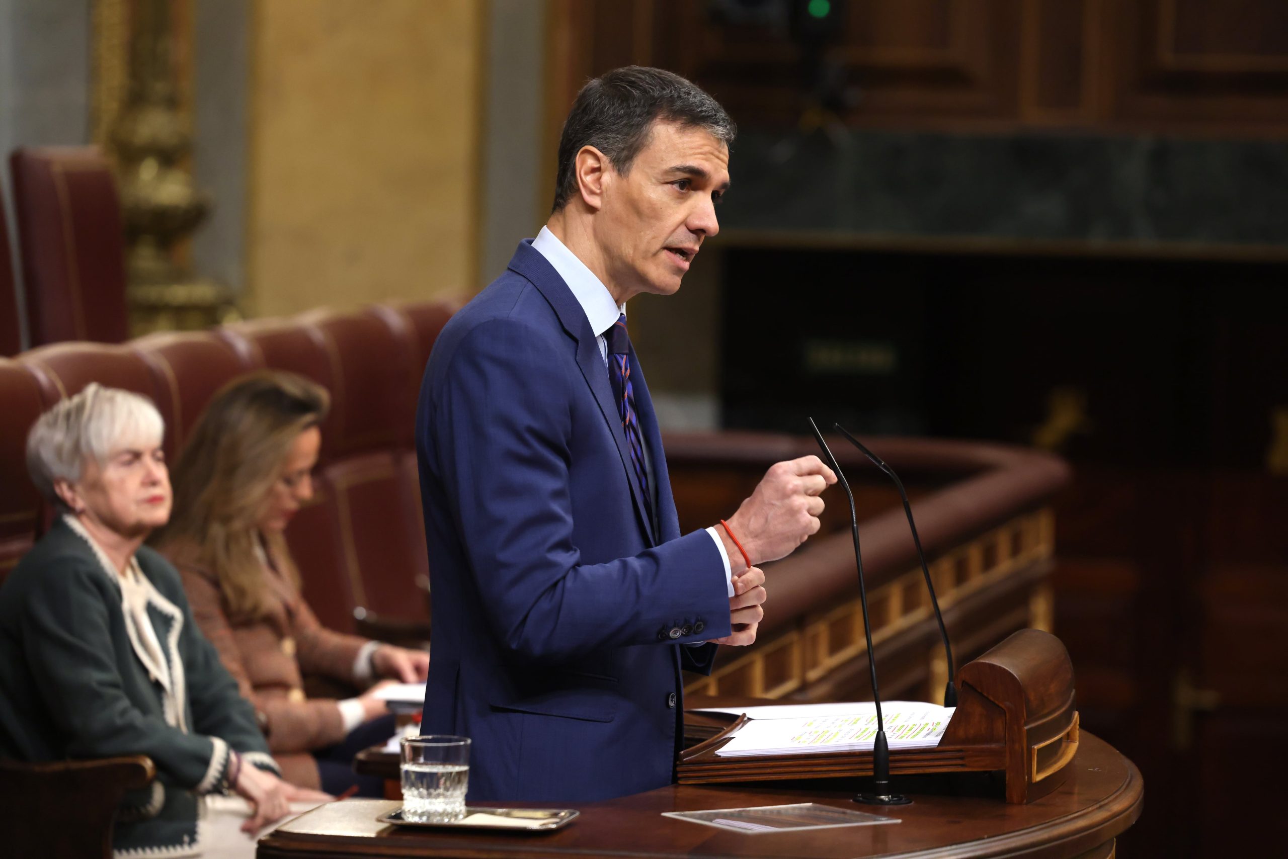 El presidente del Gobierno, Pedro Sánchez, durante su intervención en el Congreso este miércoles.