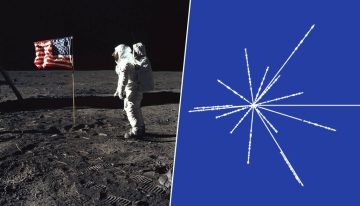 Hay una competición espontánea para diseñar la «Bandera de la Humanidad». Y el mejor diseño es un grabado de la Voyager