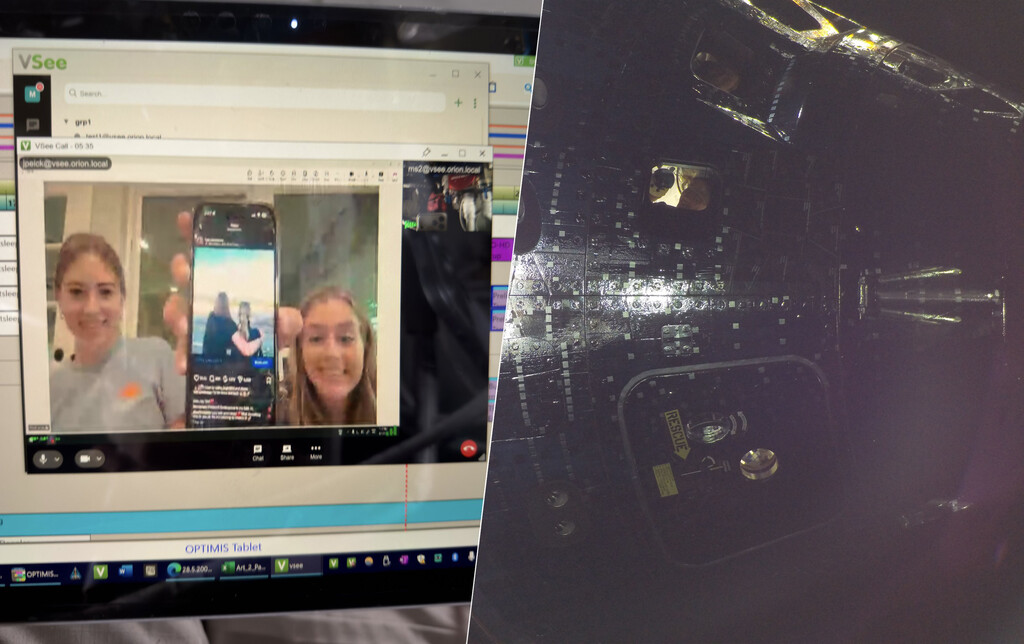 A 300.000 kilómetros de la Tierra ya se pueden hacer videollamadas. Artemis II está usando tecnología de telemedicina