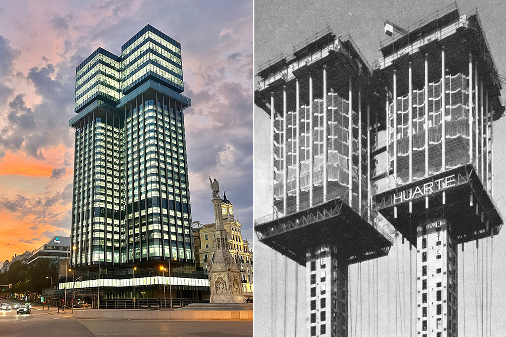 "Como si se diera la vuelta al edificio": la historia de las Torres Colón, el rascacielos de Madrid construido al revés