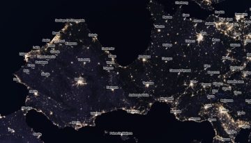 Ya sabemos dónde no ver el eclipse solar: este genial mapa 3D de contaminación luminosa convierte las ciudades en montañas de luz