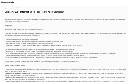 Exigencias Apple Apps